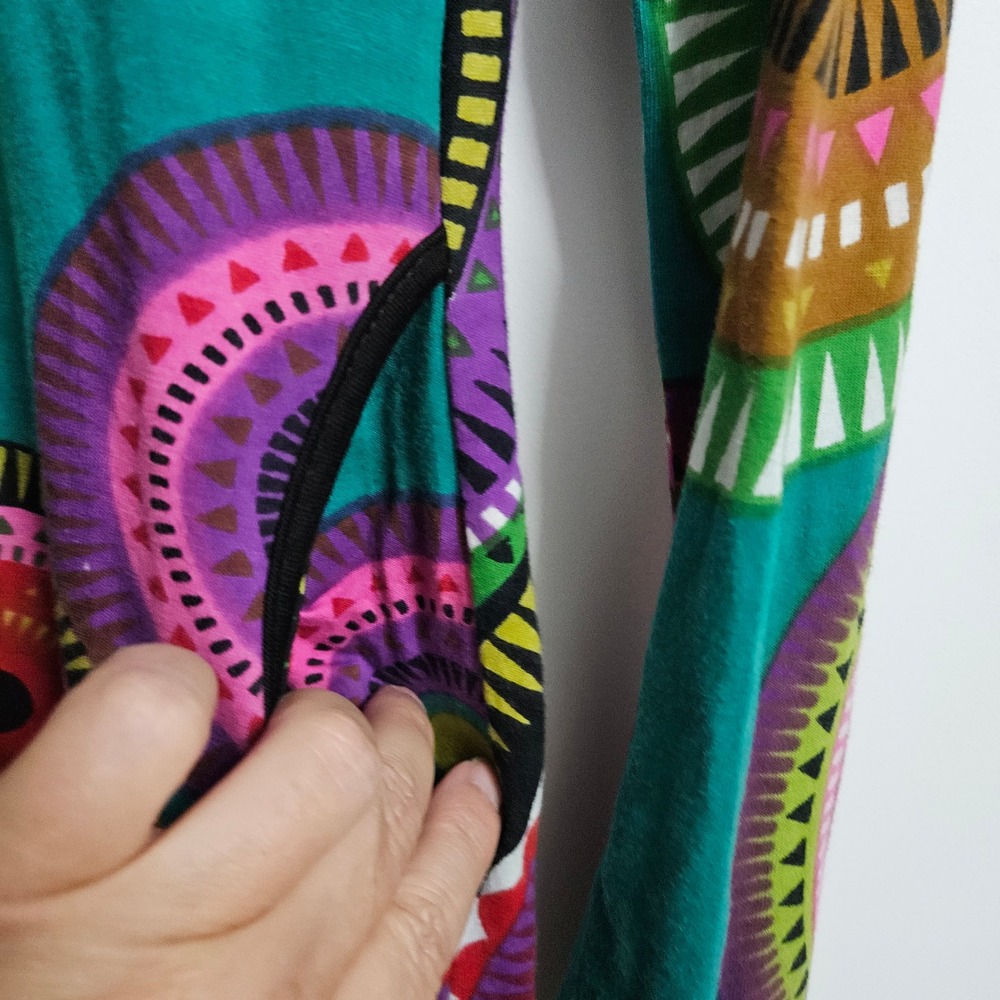 Boho Hippie Mandala Aller Simplement Hoodie Dress Womens Small Multicolor Cotton - Picture 6 of 10